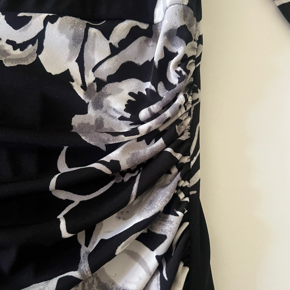 Lauren Ralph Lauren Black Floral Long Sleeve Wrap Dress - Picture 6 of 7